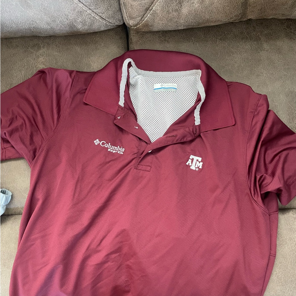 Texas A&M Columbia Burgundy Mesh Polo Shirt